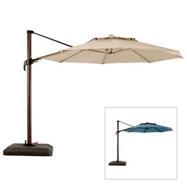 Garden Winds Replacement Canopy Top Cover for Wood Grain Frame Umbrella - RipLock 350