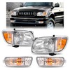 HECASA Headlight w/Bulbs Corner&Turn Signal Light Compatible with 2001-2004 Toyota
