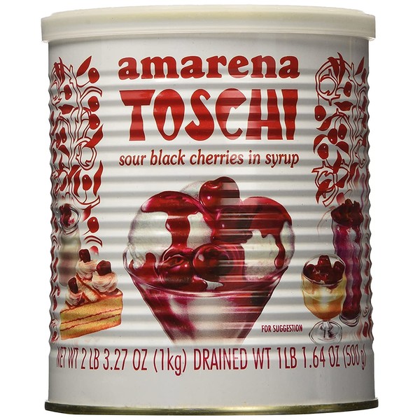Toschi Amarena Black Cherries in Syrup, 2 LB 3.27 Oz