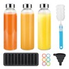 PROBTTL 18 oz Glass Juice Bottles with Lids - Refillable