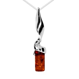 Ostsee-Schmuck Ella Necklace with Pendant 925/000 Silver Amber, Amber