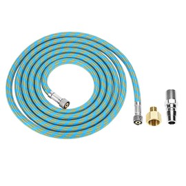QWORK 6-Ft Braided Airbrush Hose with G1/8 to G1/4 Adapter, Universal Compatibility