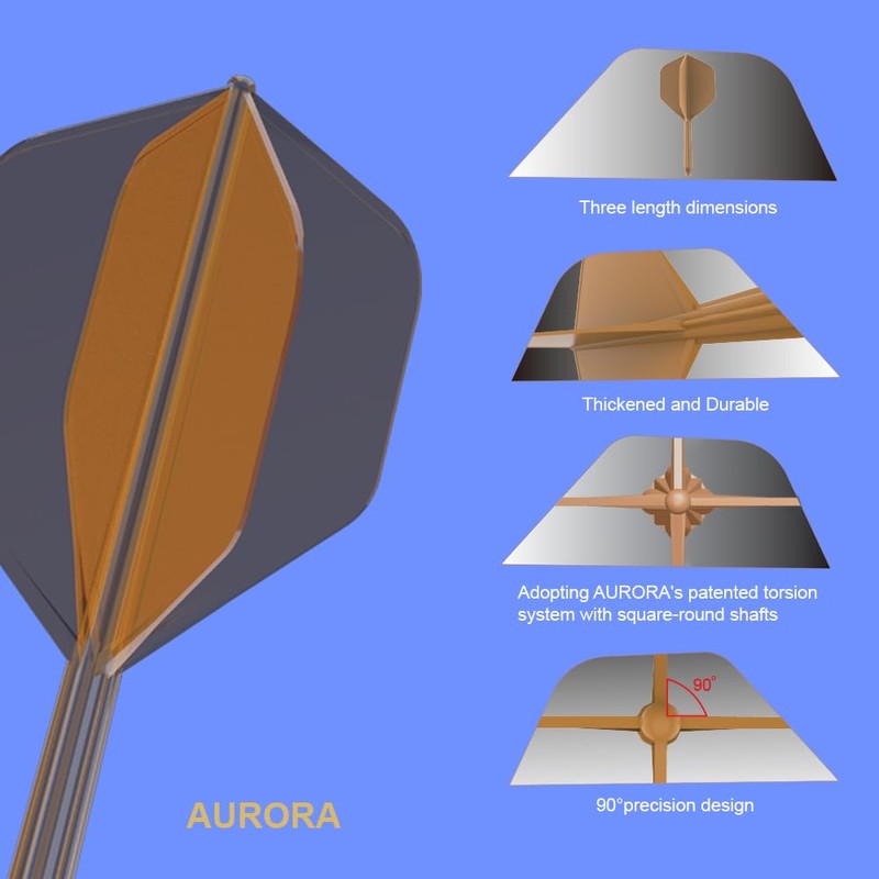 EMYTH Aurora Transparent Integrated Dart Flights and Shafts, No.2 Shape