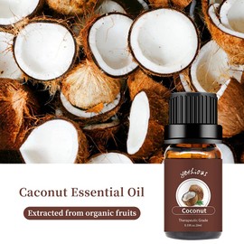 yethious Coconut Essential Oil for Diffuser, Skin, Hair, Massage Pure Natural Organic Coconut Oil 10ml