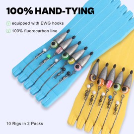 Texas Rig Kit 10 PCs 1/4oz with Paddle Tail Swimbaits and Reusable Bait Rig Keeper Case, Quick-Fishing Bass Fishing Lures Kit