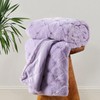 BYTIDE Jacquard Plaid Faux Rabbit Fur Plush Throw Blankets with