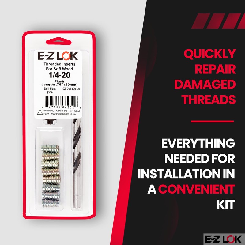 E-Z Hex Thread Repair Kit for Soft Wood Flush Threaded