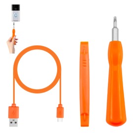 Ring Doorbell Screwdriver Charging Cable Replacement Set with Charging Cord, Double-Ended T6 T15 Torx Screwdriver for Video Doorbell 2 3 Pro Elite Plus Peephole Cam