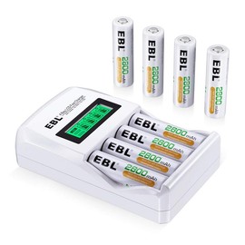 EBL Rechargeable AA AAA Batteries with 907 Individual Battery Charger - style: 16 x AA (2800mAh) + 907 Battery Charger