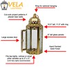Vela Lanterns Decorative Moroccan Candle Lantern Holder for Decor, Gold,