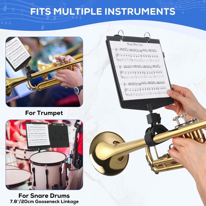 Somivrusa Trumpet Marching Lyre 2 in 1 Adjustable Trumpet &