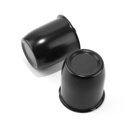 2Pcs 3.19" Stainless Trailer Wheel Center Caps, 3.6" H Matte Black