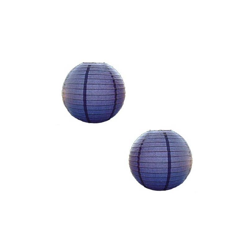 Pack of 2 Coloured Wire Paper Lantern Shade Pendants (12inch