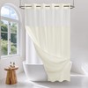PILOTSHARK Hookless Waffle Weave Shower Curtain Set with Snap-in Fabric