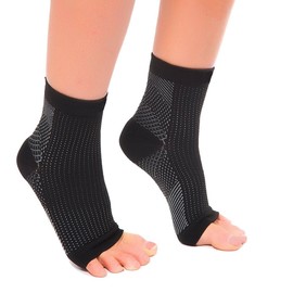 Bcurb Plantar Fasciitis Ankle Compression Sleeve and Big Toe Gel Protector - Soothe Pain, Daily Use, Durable, Breathable Material Sports Medical (1PrBlackSleeve Large/X-Large + 1PrBigToeProtector)