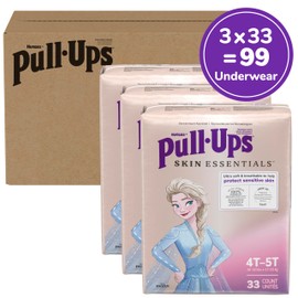 Pull-Ups Girls' Skin Essentials Potty Training Pants, Training Underwear, 4T-5T (38-50 lbs), 99 Ct (3 Packs of 33)