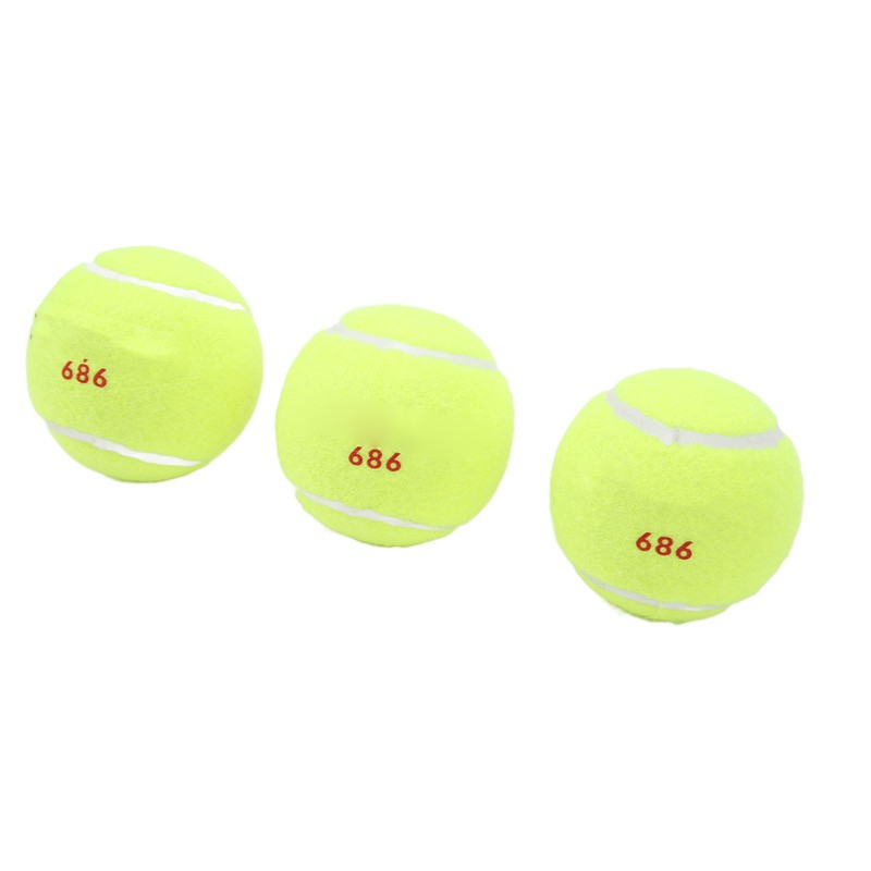 3Pcs Training Tennis Balls 2.6in Chemical Fiber Silicone Accurate Portable