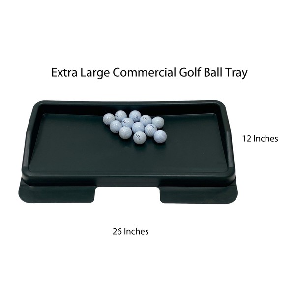 PREMIUM PRO TURF 12" Inches x 26" Inches Extra Large Capacity Commercial Plastic Golf Ball Tray