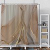Baocicoo Brown Gold Marble Shower Curtain Set Golden Cracked Lines