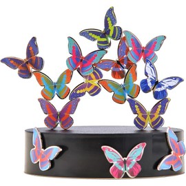 Magnetic Desktop Sculpture (Butterflies) | Mini Magnetic Art Decoration for Desktop | Fun Stress Relief Office Gift Ornaments - Color: Set of 2