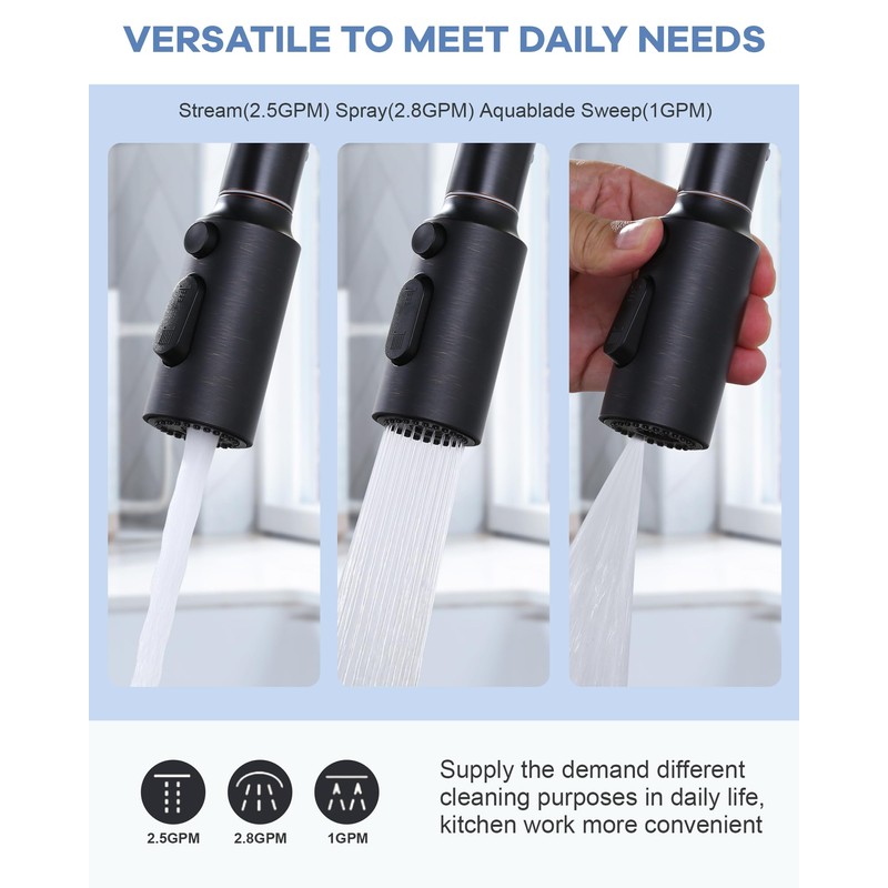 iVIGA Faucet Sprayer Head Replacement: Stainless Steel Oil Rubbed Bronze