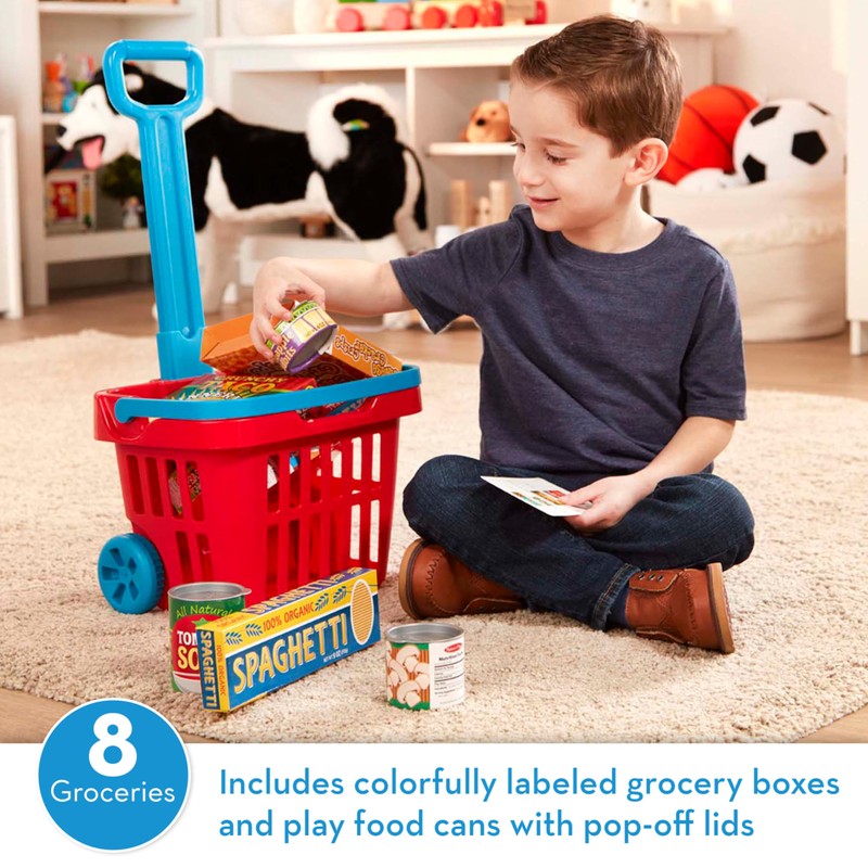 Melissa & Doug Fill and Roll Grocery Basket Play Set