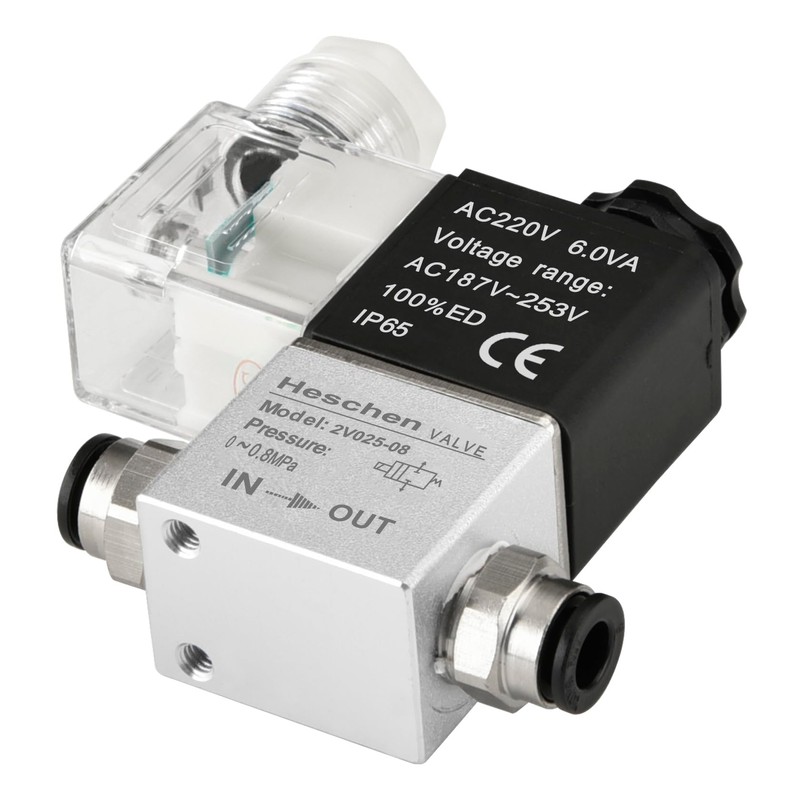 Heschen Electric Pneumatic Solenoid Valve 2V025-08 220VAC PT1/4 2/2 Way