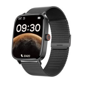 TOOBUR Smartwatch with Phone Function, Smartwatch Compatible Android and iOS Phone, Fitness Watch with 100 Sports, Pulse, Sleep, Fitness Tracker for Women, IP68 Waterproof, Black