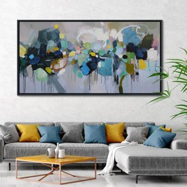 AJAZIKO Abstract Wall Art for Living Room - Large Wa Geometric Paintings for Office and Contemporary Decor, Big Modern Artwork, Pictures for Walls Abstract Wall Decor for Bedroom 24×48IN