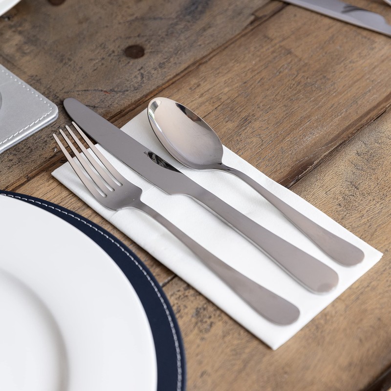 MIKASA Satin Symmetry Cutlery Set, Stainless Steel, 16 Pieces, Service