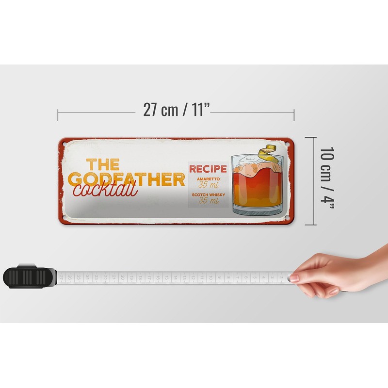 Femer Tin Sign Recipe The Godfather Cocktail Recipe 27 x