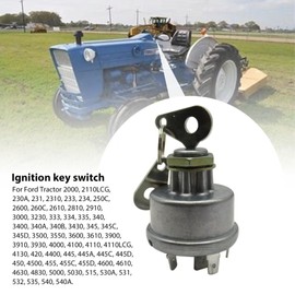 Ignition Key Switch for Ford Tractor 4100 4110 4110LCG 4130 420 4400 445 445A 445C 445D 450 4500 455 455C 455D 4600 4610 4630 4830 by HAOYU