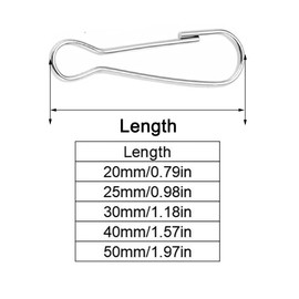 50 Pieces Flagpole Clip, Stainless Steel Spring Clamps Hooks for Flags with Eyelets, Flagpole Carabiner Hooks, Stainless Steel Flagpole Accessories for Flags with Eyelets, Keychain, Washing Line (50mm)