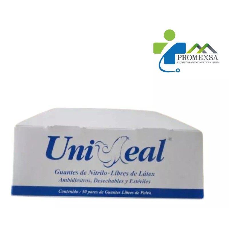 UniSeal Guantes De Nitrilo Estéril Uniseal Caja Con 100 Pzas