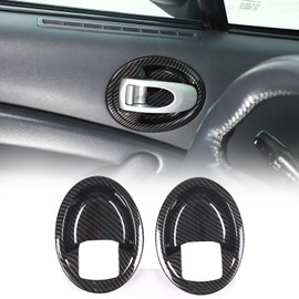 Sekhyna Inner Door Handle Cover Trim Compatible with Mitsubishi Eclipse 2006 2007 2008 2009 2010 2011 ABS 2PCS,Interior Door Bowl Anti-Scratch Protection Cover Trim Accessories (ABS Carbon)