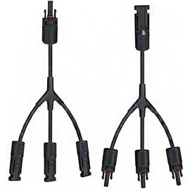MC4 Connector, One Y-Type Parallel Type, MC4 Connector, One Panel Parallel Connection, MC4 Connector, 1 Male and Female Set, 1 Piece, One Pull, 3 Distribution, Waterproof, Anti-UV, For Sunlight