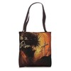 Jesus Painting Rugged Cross He Is Risen Tote Bag