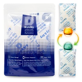 Dry & Dry 100 Gram [7 Packets] Orange Indicating Silica Gel Packets Desiccants - Food Safe Silica Packs, Silica Gel, Silica Packets, Desiccant Packs for Food Storage