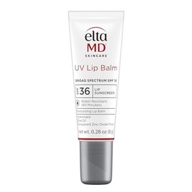 EltaMD Bálsamo labial UV SPF Protector solar, protector solar Bálsamo labial con SPF 30+, protege los labios secos agrietados, óxido de zinc transparente, tubo de 0.28