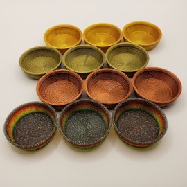 Stroodies 0.5oz Crested Gecko Bowls | Multi-Color |12-pack | (Multicolor: AncientBronze, Copper, RealGold, & ShiningRainbow)