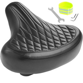 Wide Bike Seat for Men and Women Comfort - Vintage Oversized Bike Saddle for Cruiser and Classic City Bikes, Waterproof Bicycle Seat Cushion