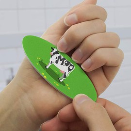 Dairy Cow In Field with Flowers Double-Sided Oval Nail File Emery Board Set 4 Pack