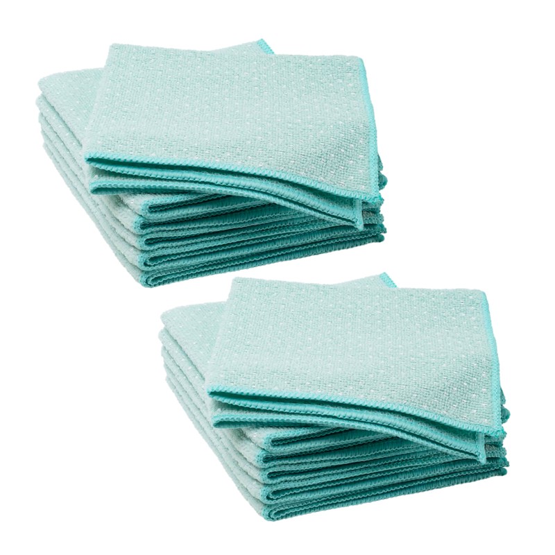 Martha Stewart Microfiber Scrub Kitchen Cloths, Polka Dot, 12 Count