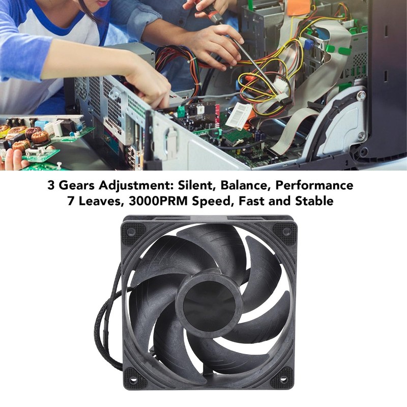 120mm Case Fan, 4pin PWM Silent Computer Fan, 3000RPM Double