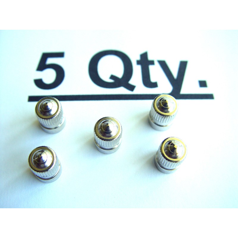 Schrader Automotive 5 Xtra Seal Brass Metal Chrome Valve Caps