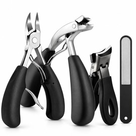 Heavy Duty Stainless Steel Nail Clipper Set – 4-Piece Thick Nail and Ingrown Nail Grooming Kit