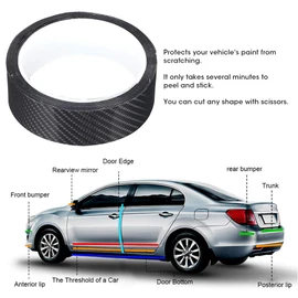 Ymiko Carbon Fibre Strips Anti Scratch Carbon Fibre Car Door Edge Protection Sticker Detailing Wrap Protective Film Detailing Wrap Tape (3 cm x 3 m)