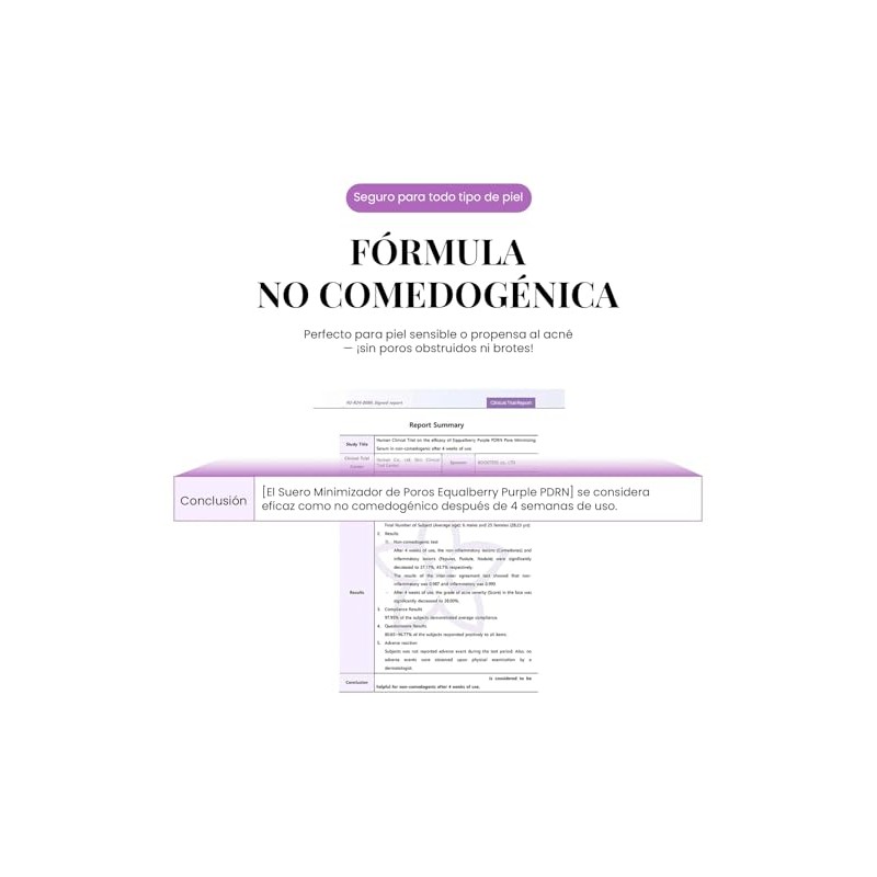 EQQUALBERRY Suero Facial Purple PDRN Minimiza Poros 30 ml