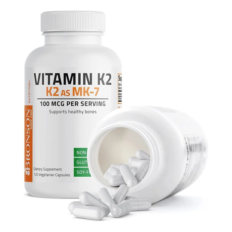 Bronson Vitamina K2 Como Mk-7 Menaquinona 100 Mcg Sin Omg,