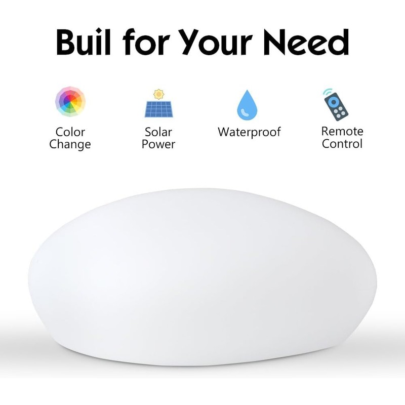 Blibly Solar Garden Lights Outdoor Glow Cobblestone Shape Lamp Garden